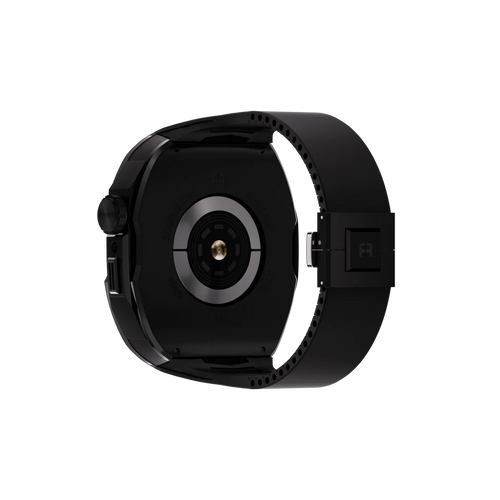 Reqior Apple Watch 45mm Hülle mit integriertem Gummi-Armband (Schwarz)