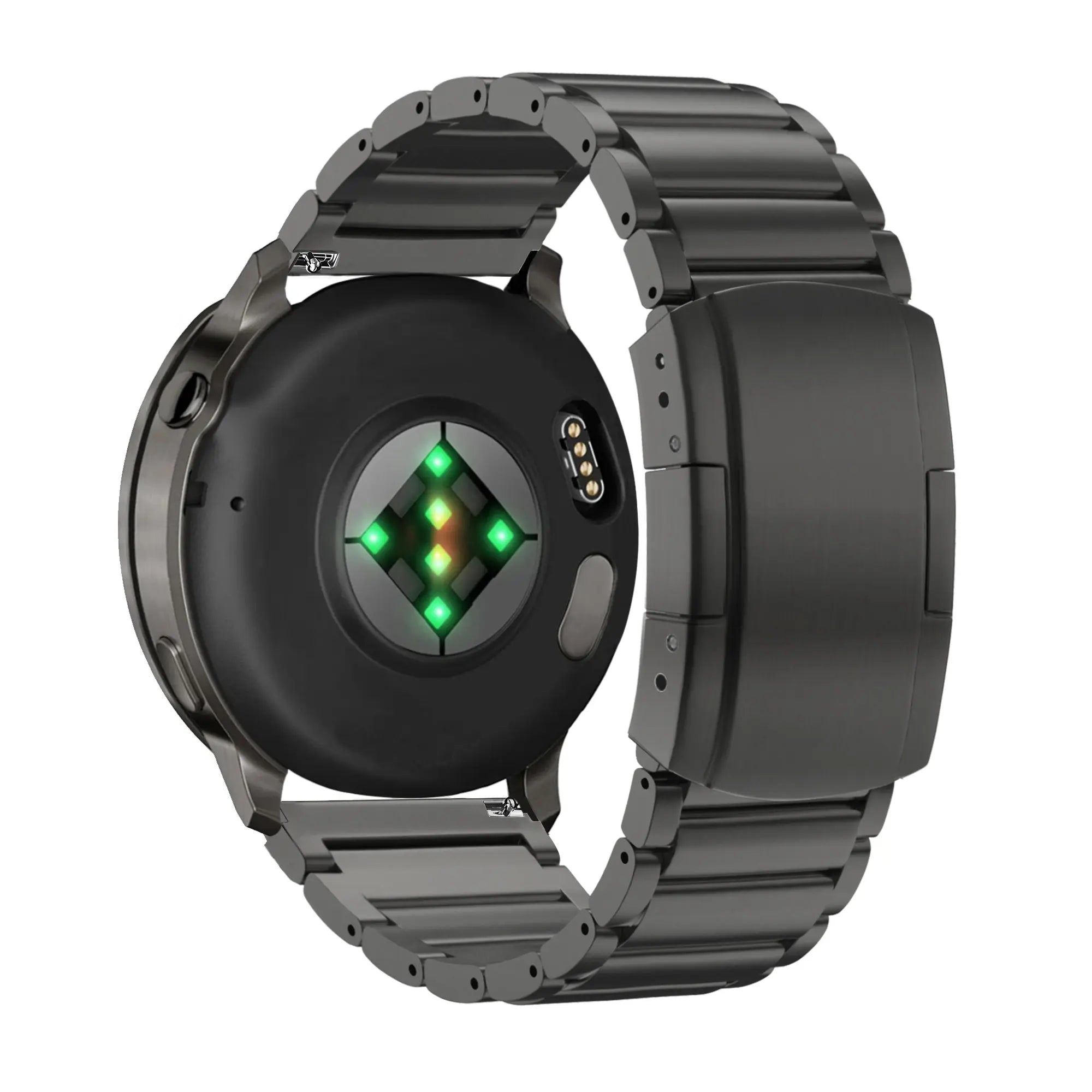 Bandz Garmin Vivoactive 4s Titanium Link Strap (Black)