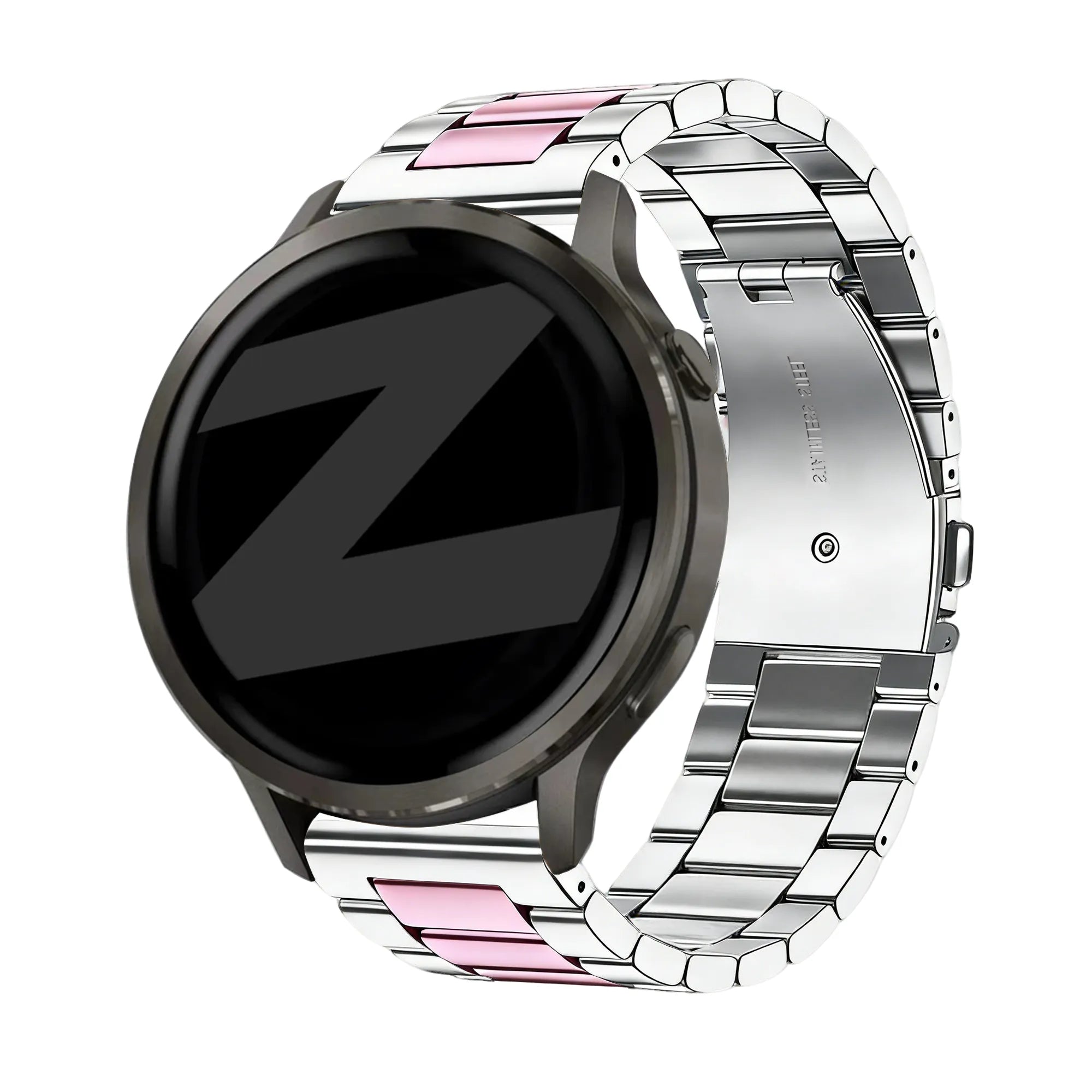 Bandz Garmin Forerunner 265s Stahlarmband 'Classic' (Silber/Rosa)