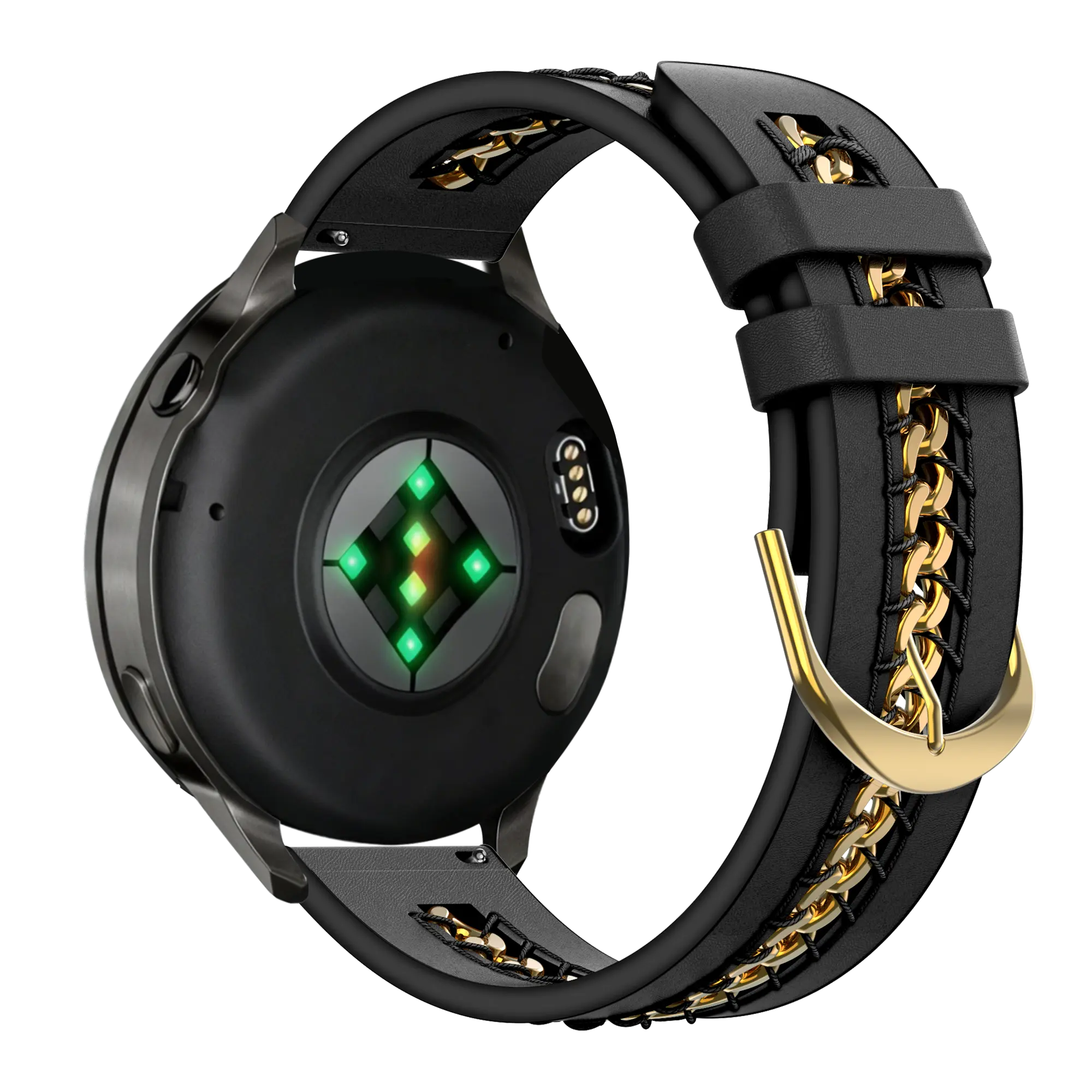 Bandz Garmin Forerunner 70 Leather Strap 'Chains' (Black)