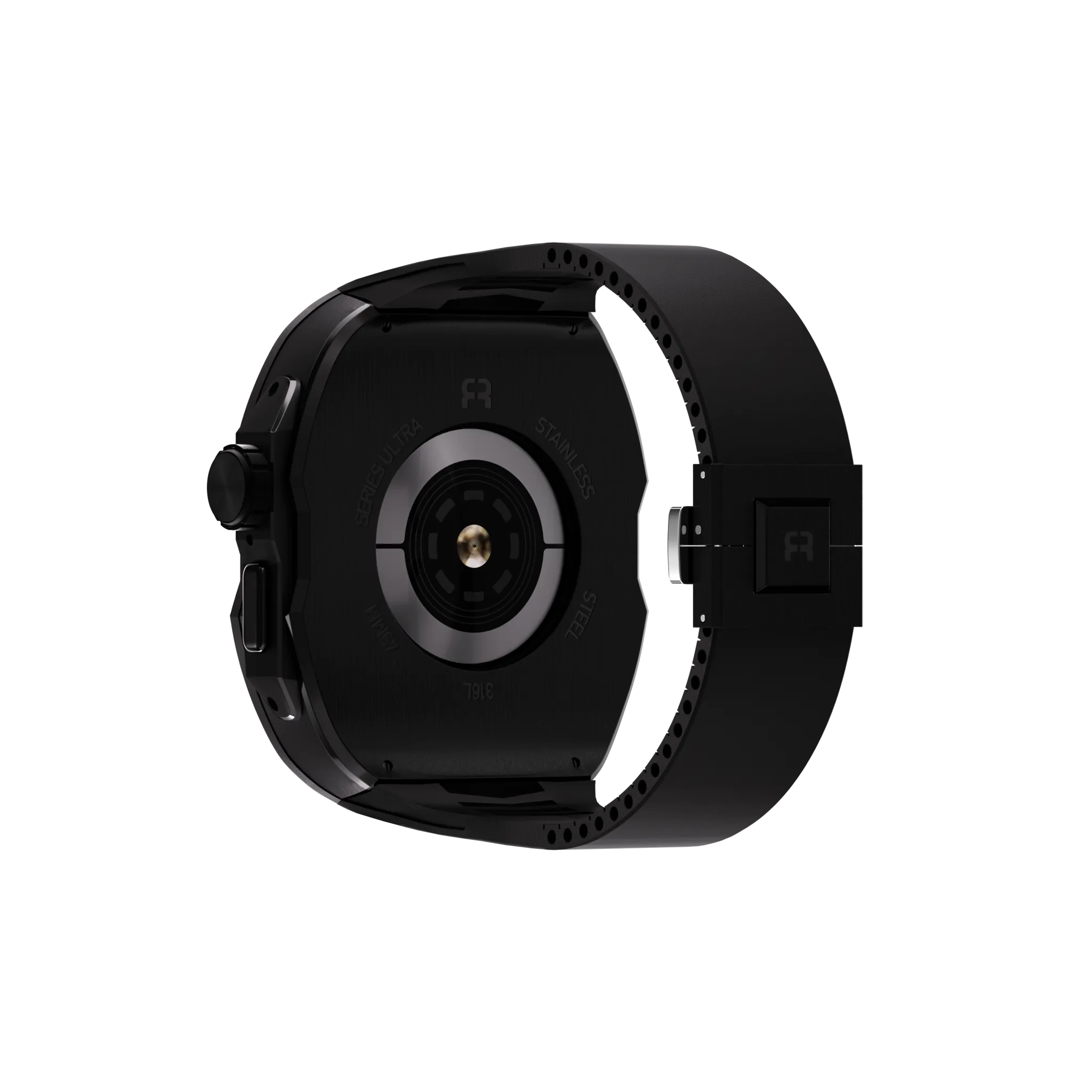 Reqior Apple Watch Ultra Hülle mit integriertem Gummi-Armband (Schwarz)