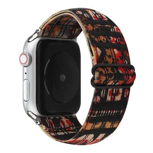 Nylon Elastic Strap, black, on a watch, 3/4 rear view