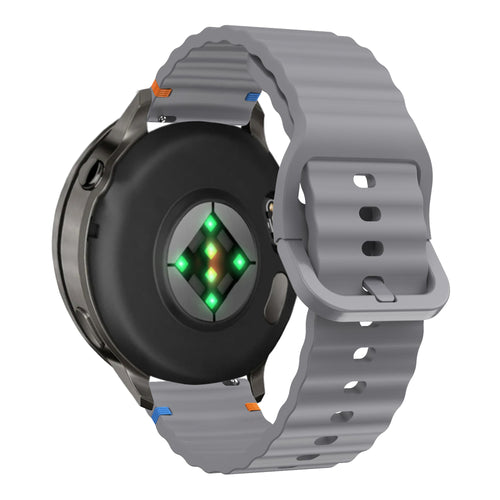 Bandz Garmin Venu 2 Plus Silikonarmband 'Wave' (Dunkelgrau)