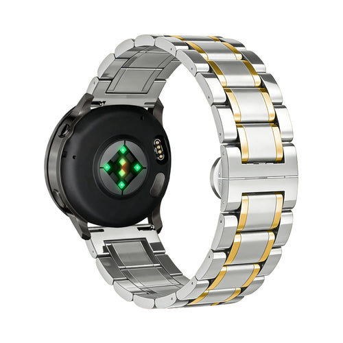 Bandz Garmin Vivoactive 5 Stahl Gliederarmband 'Deluxe' (Silber/Gold)