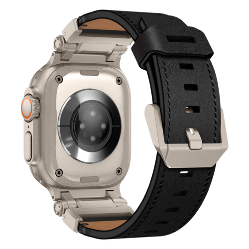 Bandz Apple Watch Ultra Leather Strap 'Explorer' (Black)