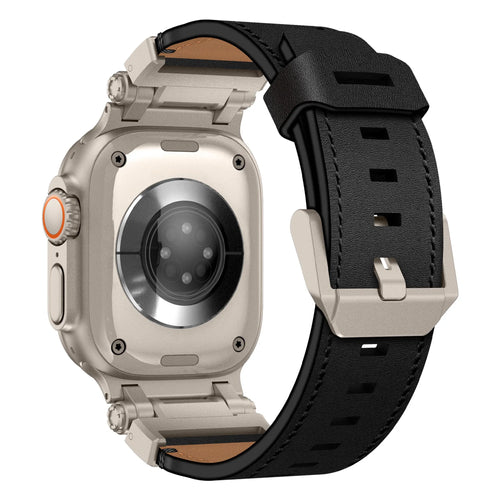 Bandz Apple Watch Leather Strap 'Explorer' (Black)