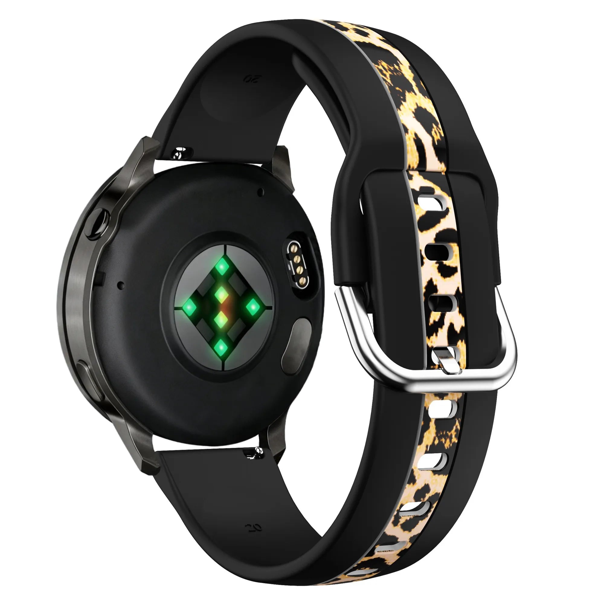 Bandz Actyve Smartwatch 20mm Dual Leopard Armband (Schwarz)