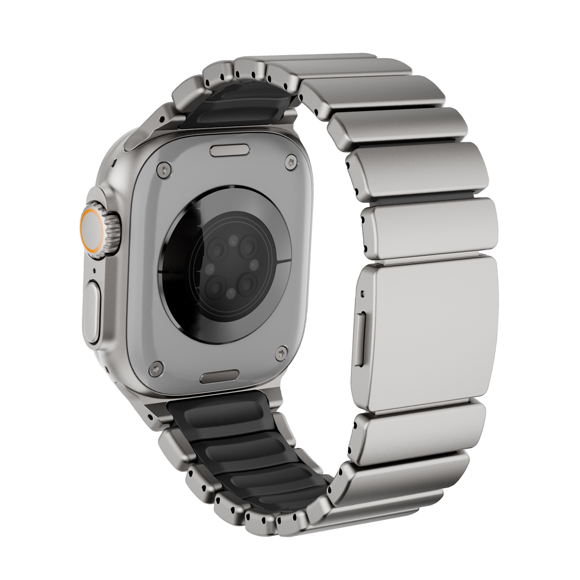 Bandz Apple Watch Ultra Titanarmband 'Hybrid' (Silber)