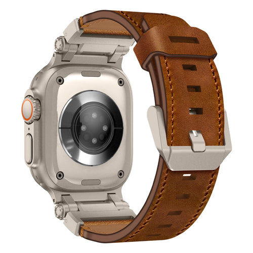 Bandz Apple Watch Lederarmband 'Explorer' (Braun)