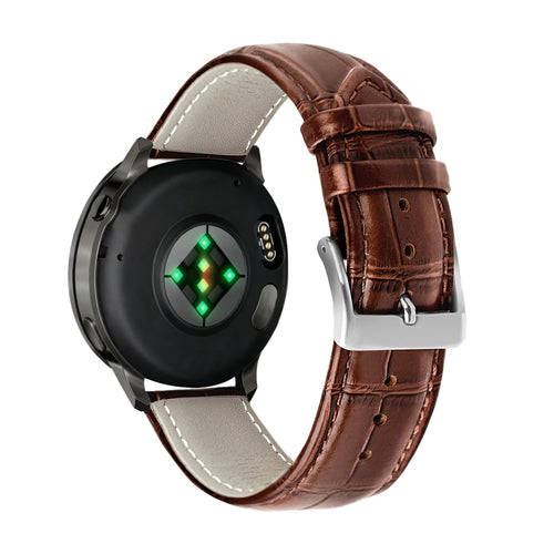 Bandz Garmin Venu 3 Leather Strap Crocodile Grain (Brown)