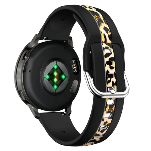 Bandz Garmin Venu SQ Dual Leopard Strap (Black)