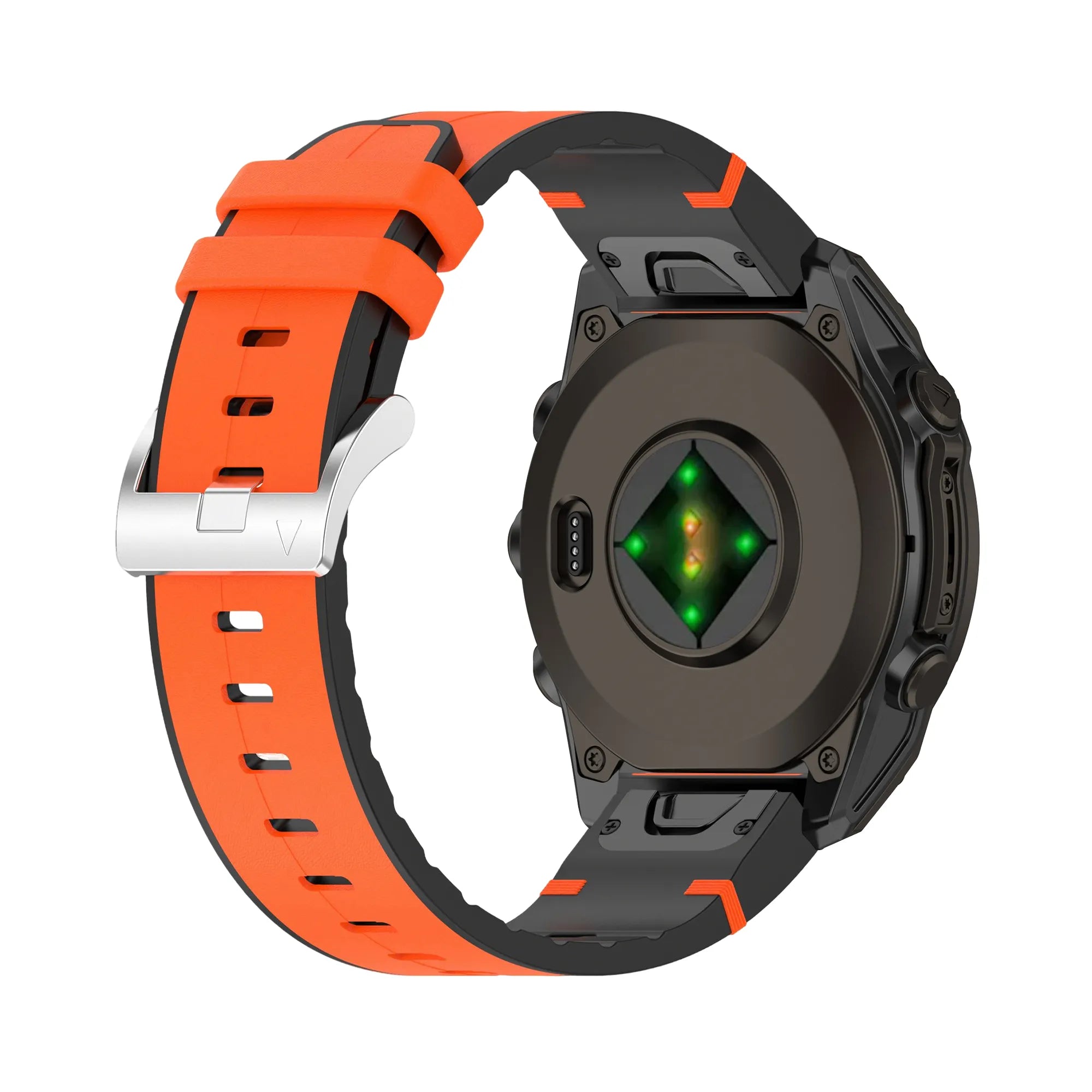 Garmin Quatix 5 / 6 / 7 Leather Hybrid Strap (Orange)