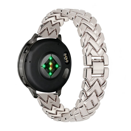 Bandz Garmin Forerunner 265s Metal Strap 'V-Type' (Starlight)