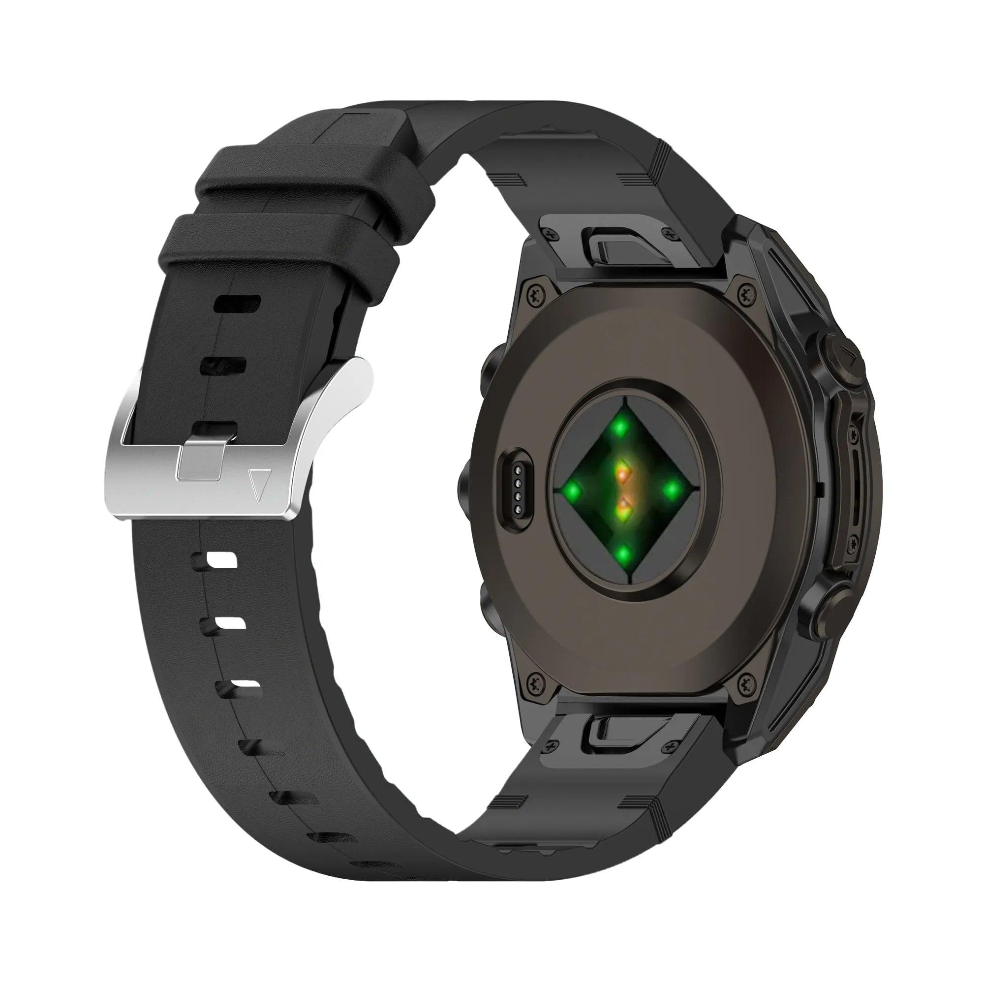 Garmin Quatix 5 / 6 / 7 Leather Hybrid Strap (Black)