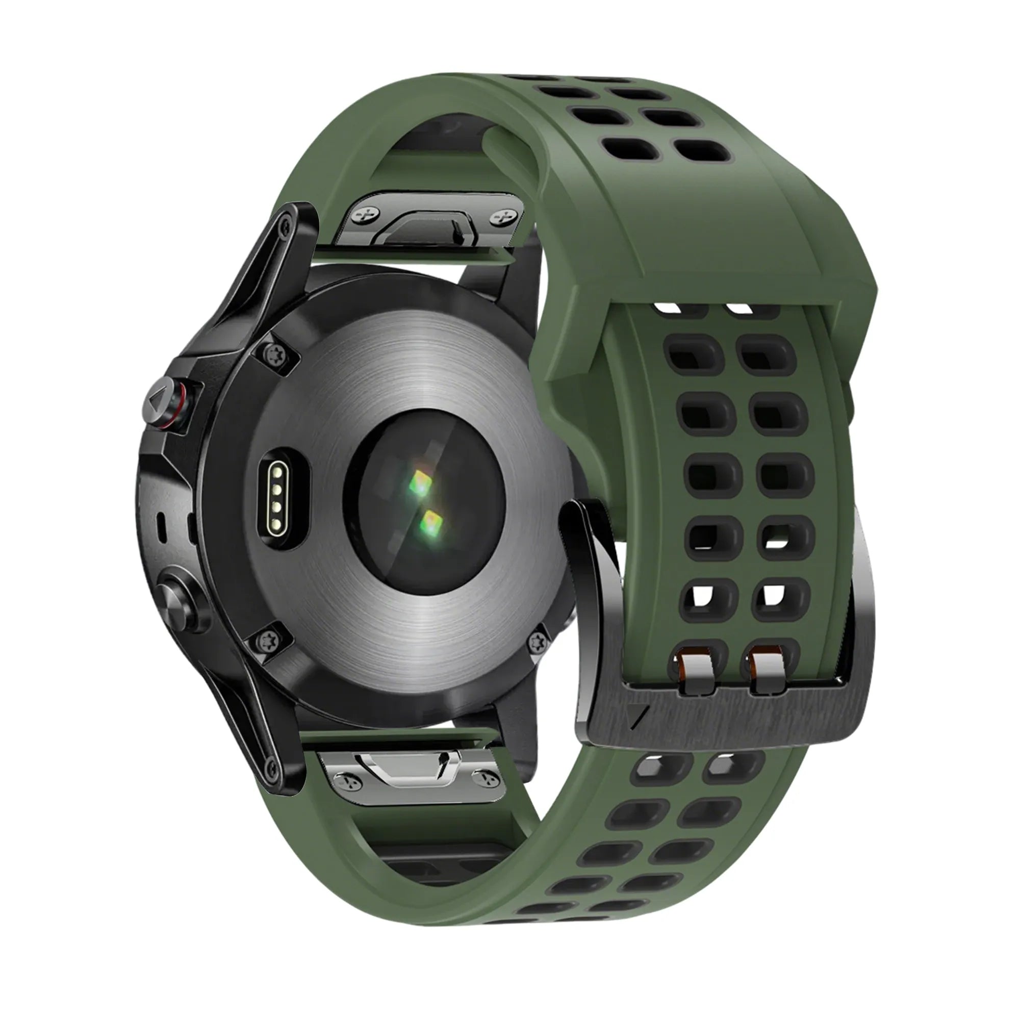 Bandz Garmin D2 Mach 2 - 51mm Schnallen-Dual Sportarmband (Grün/Schwarz)