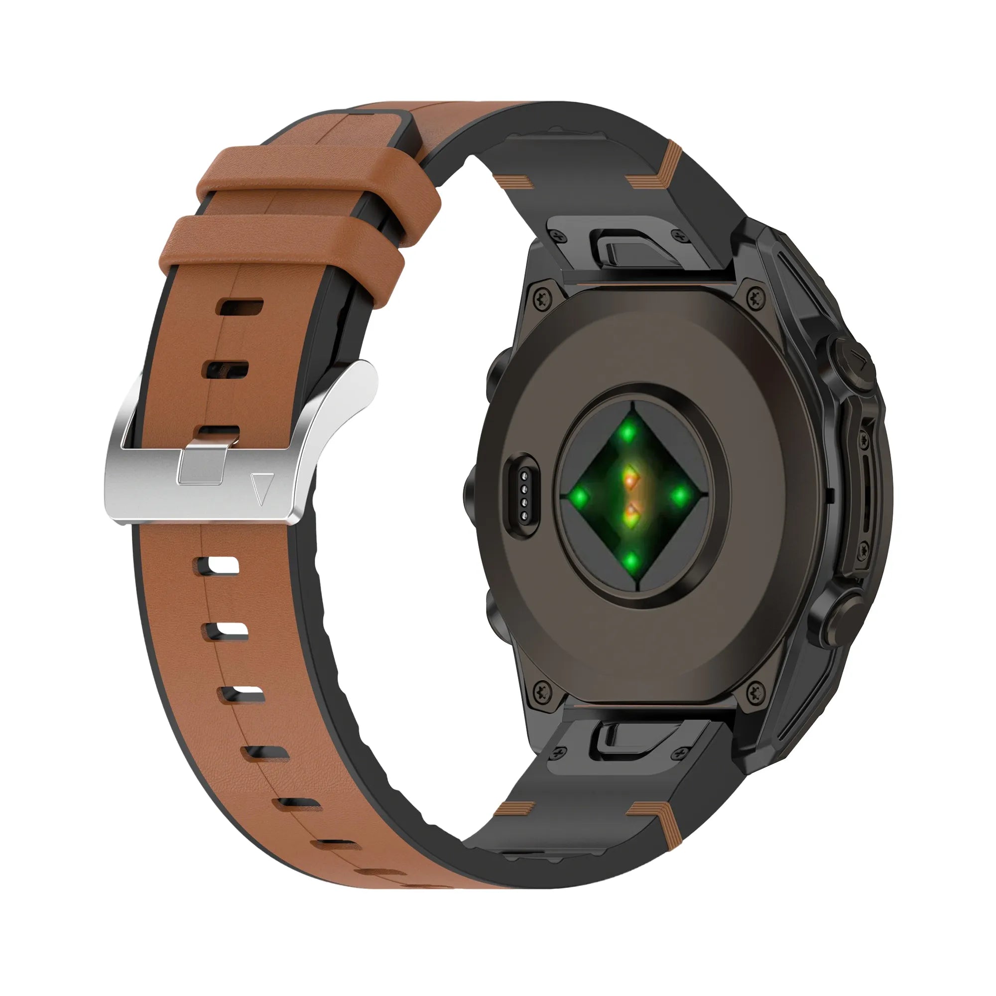 Garmin Quatix 3 / 6x / 7x Solar Leather Hybrid Strap (Brown)