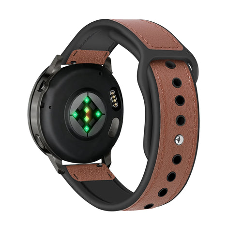 Bandz Garmin Venu 3 Leather Strap 'Hybrid' (Brown)