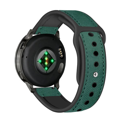 Bandz Garmin Venu 4 - 45mm Lederarmband 'Hybrid' (Grün)