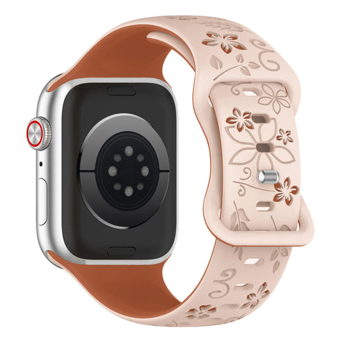 Apple Watch Flower Silikonarmband (Milk Tea/Braun)