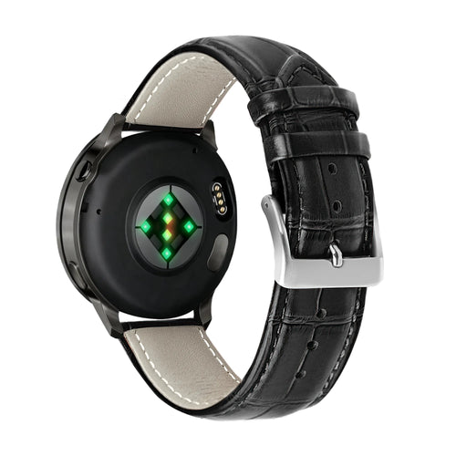 Bandz Garmin Venu 3 Leather Strap Crocodile Grain (Black)