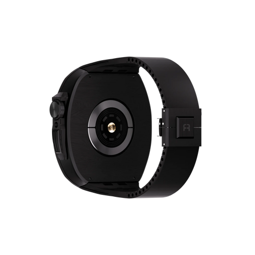 Reqior Apple Watch 45mm Polymer Hülle mit integriertem Gummi-Armband (Ruß)
