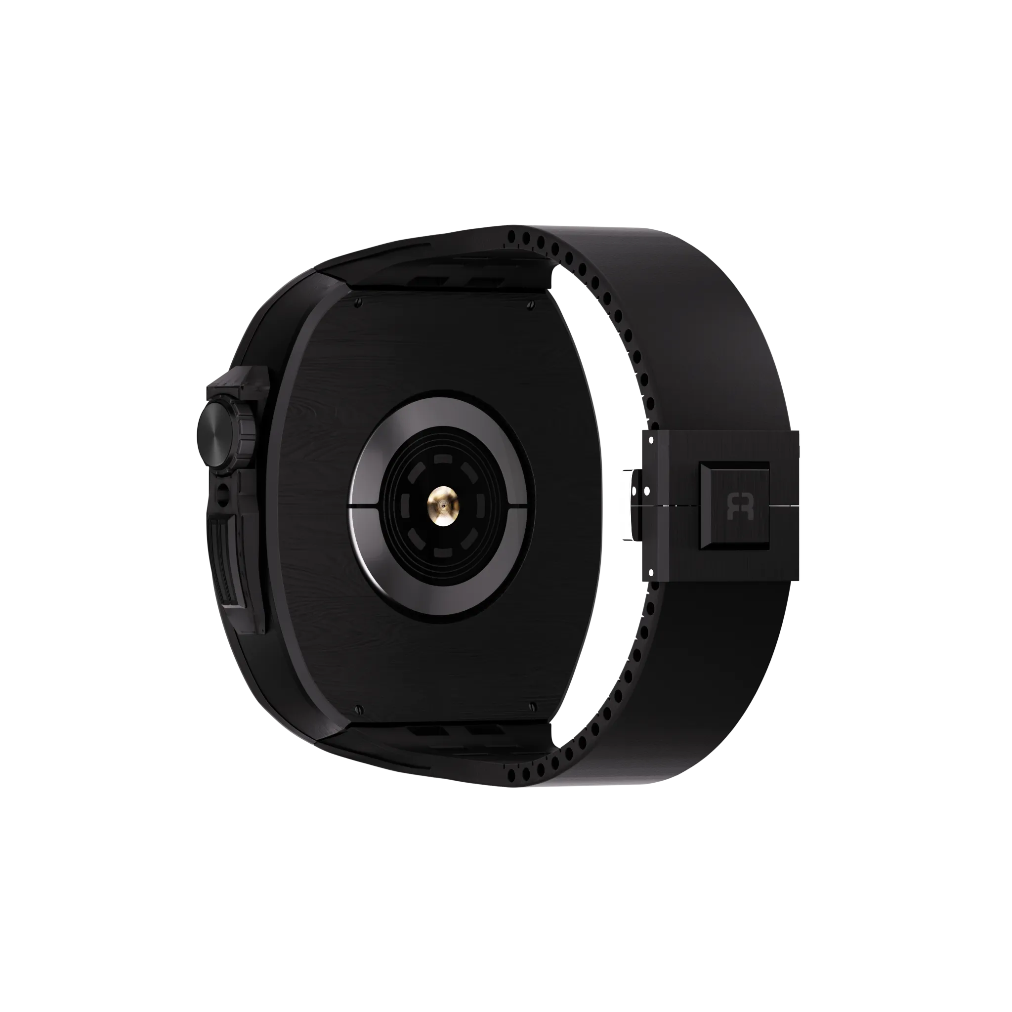 Reqior Apple Watch 45mm Polymer Hülle mit integriertem Gummi-Armband (Ruß)