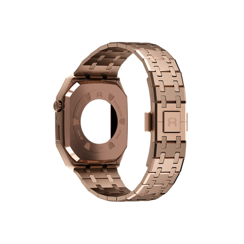 Reqior Apple Watch 45mm Hülle mit integriertem Stahlarmband (Roségold)