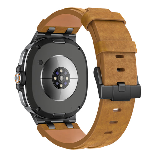 Samsung Galaxy Watch 8 - 44mm Solides Lederarmband (Braun)