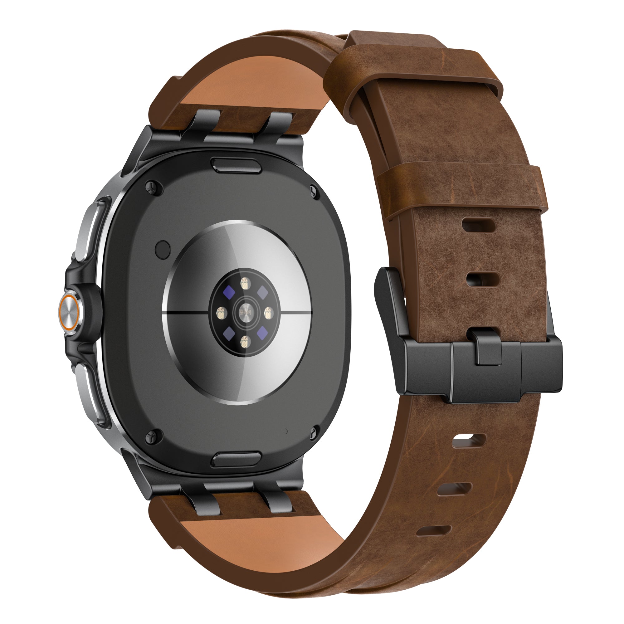 Samsung Galaxy Watch 8 - 44mm Solides Lederarmband (Dunkelbraun)