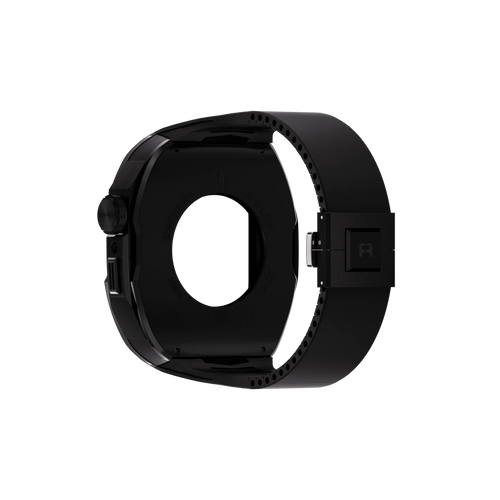 Reqior Apple Watch 45mm Hülle mit integriertem Gummi-Armband (Schwarz)