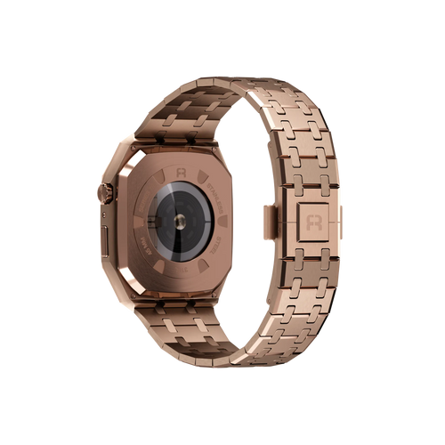 Reqior Apple Watch 45mm Hülle mit integriertem Stahlarmband (Roségold)