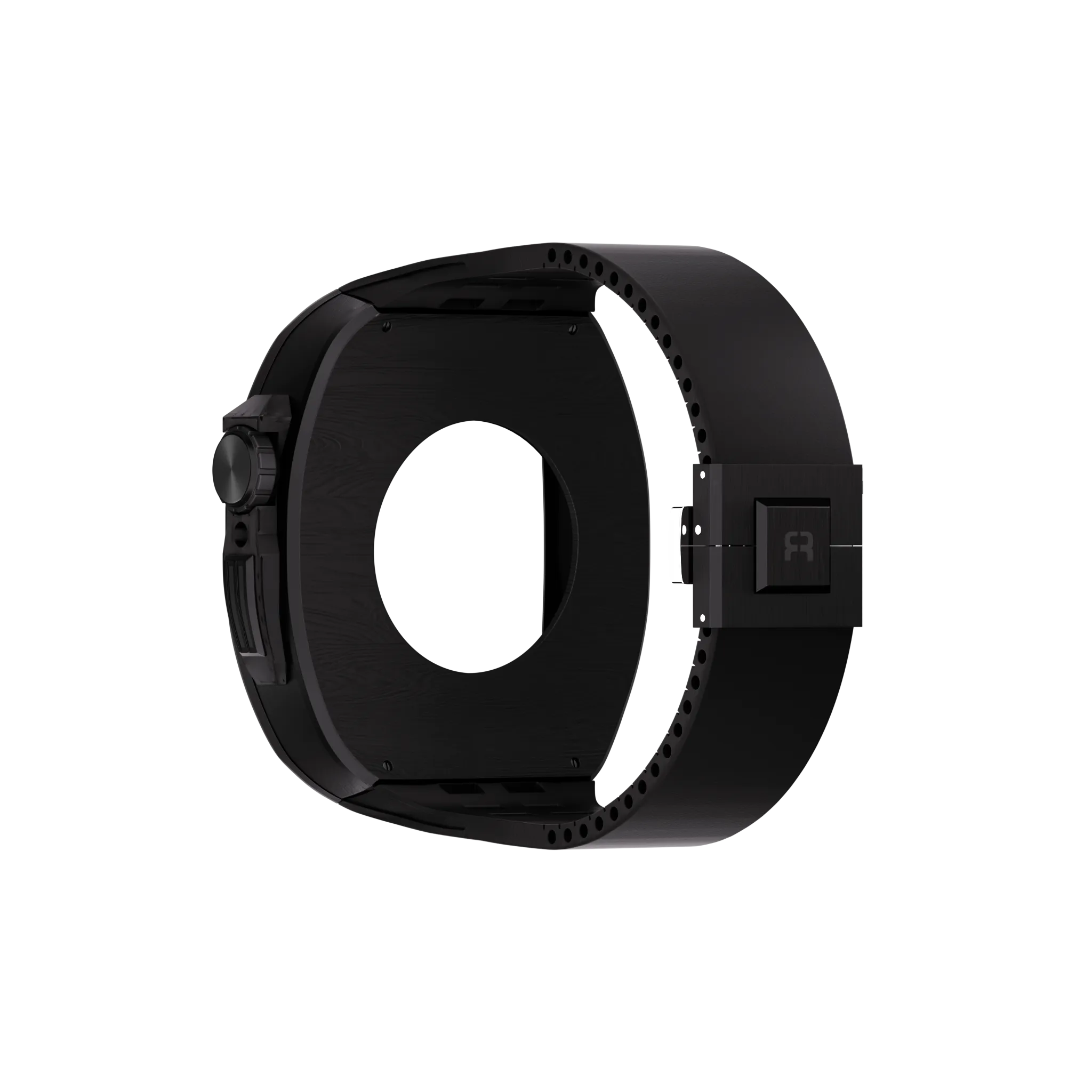 Reqior Apple Watch 45mm Polymer Hülle mit integriertem Gummi-Armband (Ruß)