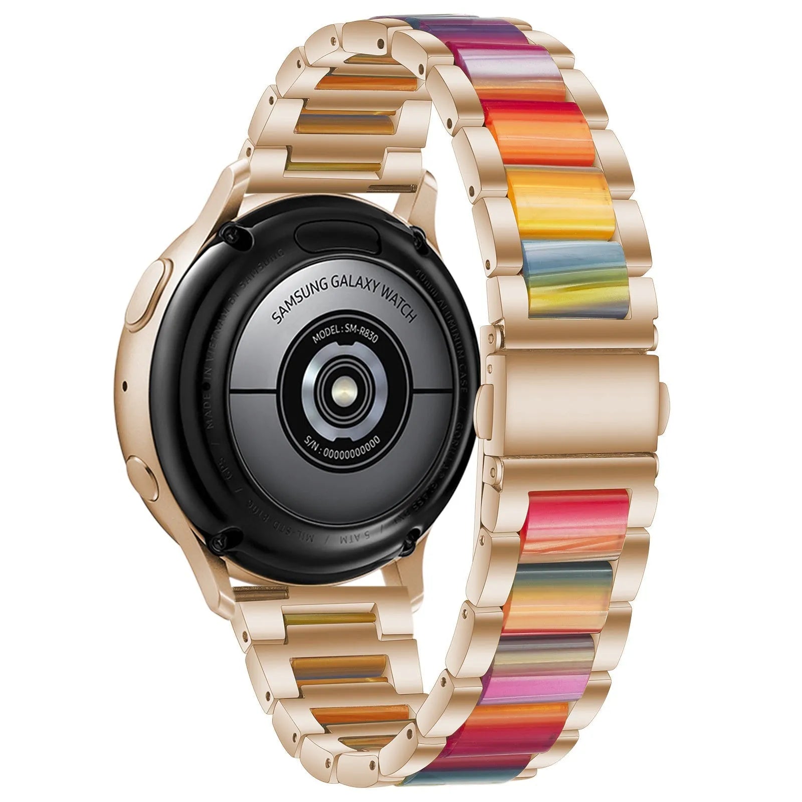 Amazfit GTR Mini Steel Resin Strap (Rose Gold/Colourful)
