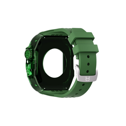Reqior Apple Watch 45mm Polymer Hülle mit integriertem Gummi-Armband (Grün)