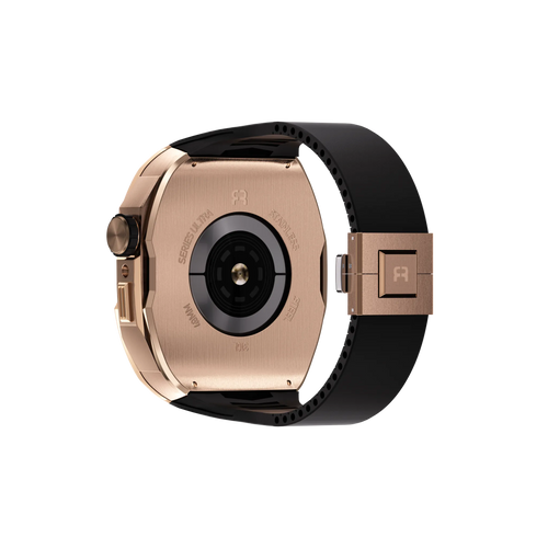Reqior Apple Watch 45mm Hülle mit integriertem Gummi-Armband (Roségold)