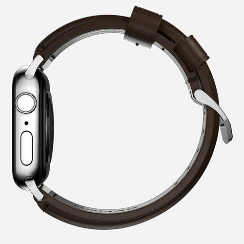Traditional Leather Strap, on a watch, 3/4 rear view