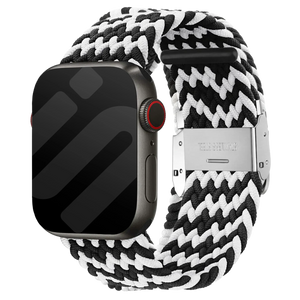 Apple Watch geflochtenes Armband (Schwarz/Weiß)