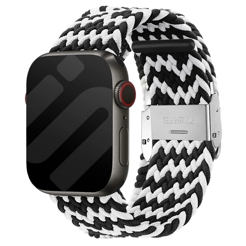 Apple Watch geflochtenes Armband (Schwarz/Weiß)