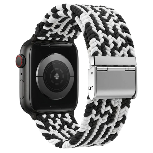 Apple Watch geflochtenes Armband (Schwarz/Weiß)
