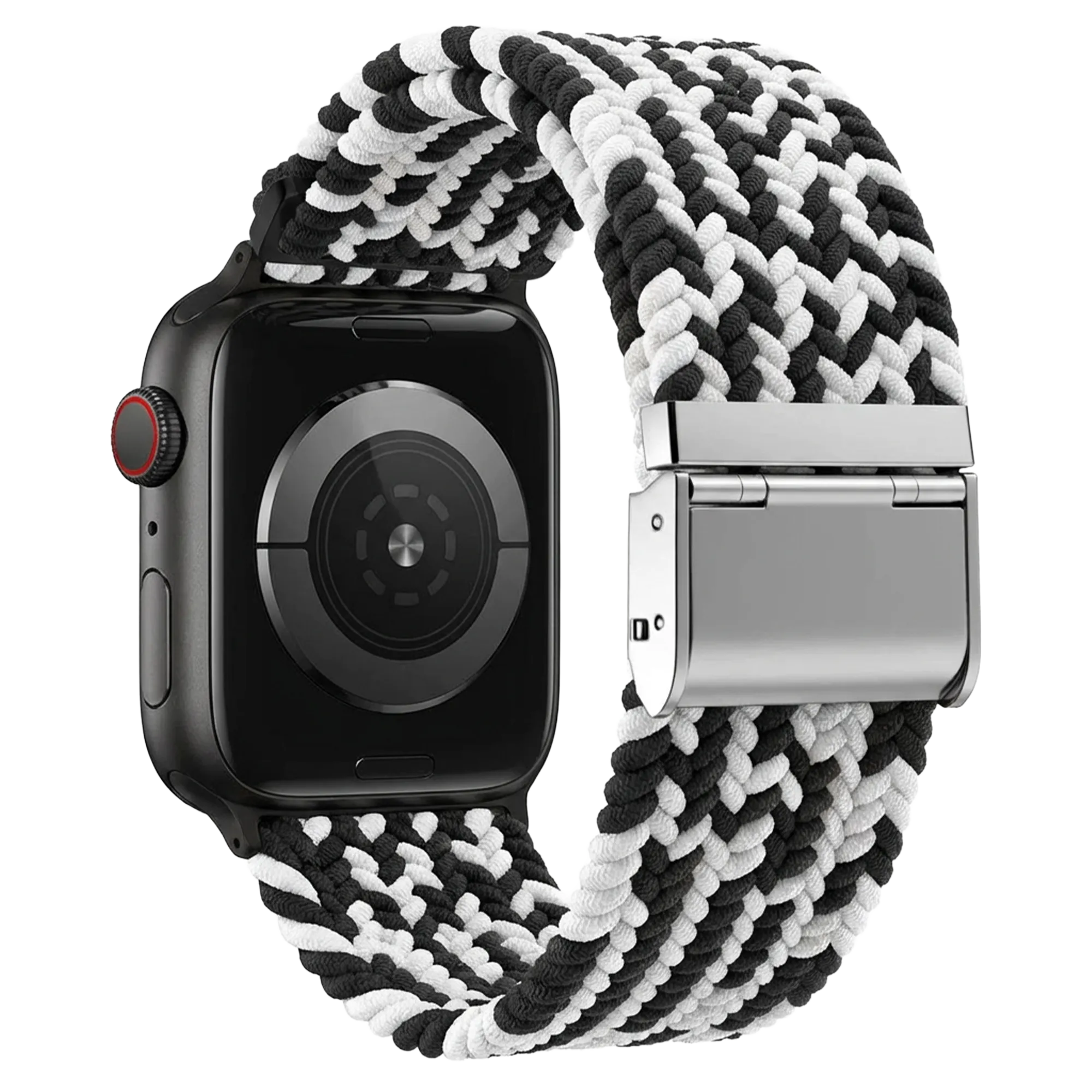 Apple Watch geflochtenes Armband (Schwarz/Weiß)