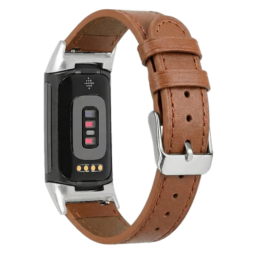 Fitbit Charge 6 Leather Strap (Brown)