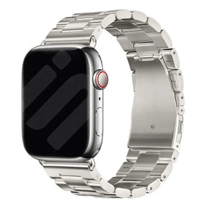 Steel Strap, titanium, on a watch, 3/4 rear view