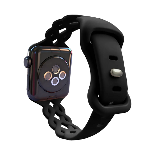 Bandz Apple Watch Silikonarmband 'Braided' (Schwarz)