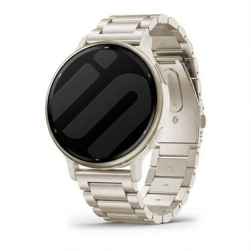Steel Strap, starlight, on a watch, 3/4 rear view