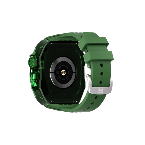 Reqior Apple Watch 45mm Polymer Hülle mit integriertem Gummi-Armband (Grün)