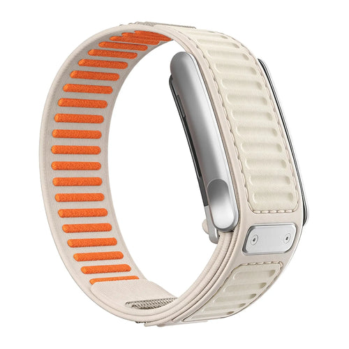 Nylon Hybrid Strap, starlight, on a watch, 3/4 rear view