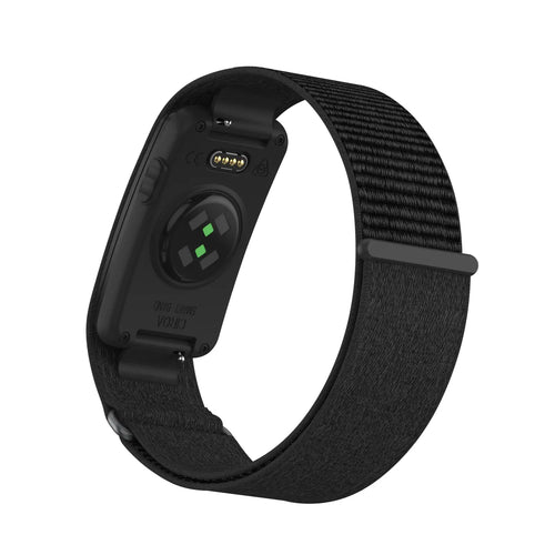 Nylon Strap, black, on a watch, 3/4 rear view