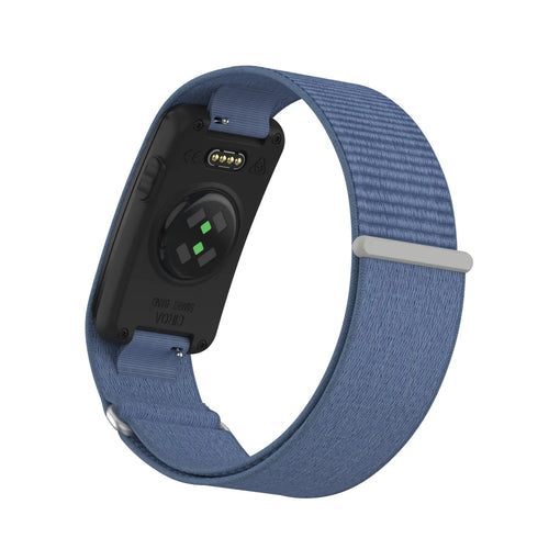 Biceps Nylon Bracelet, blue, on a watch, 3/4 rear view