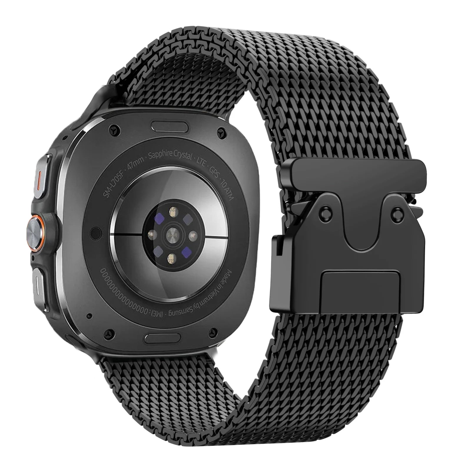 Samsung Galaxy Watch Ultra Milanese-Armband mit P-Schnalle (Schwarz)