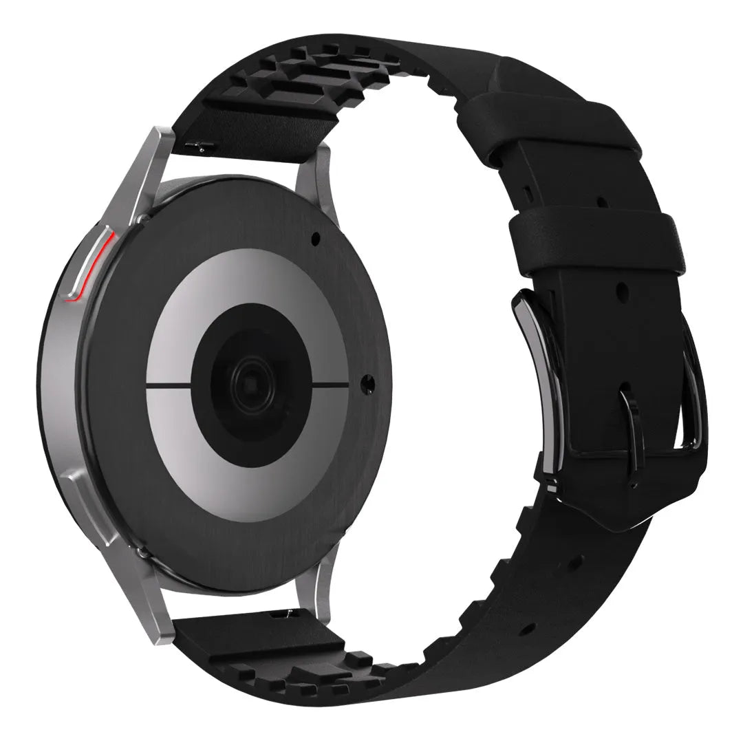 Coros Pace 2 Leder-/ Silikonarmband (Schwarz)